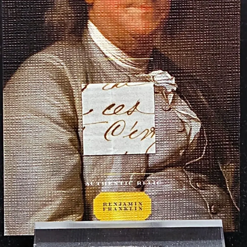Authentic Benjamin Franklin Handwriting Relic on Canvas Piece of History